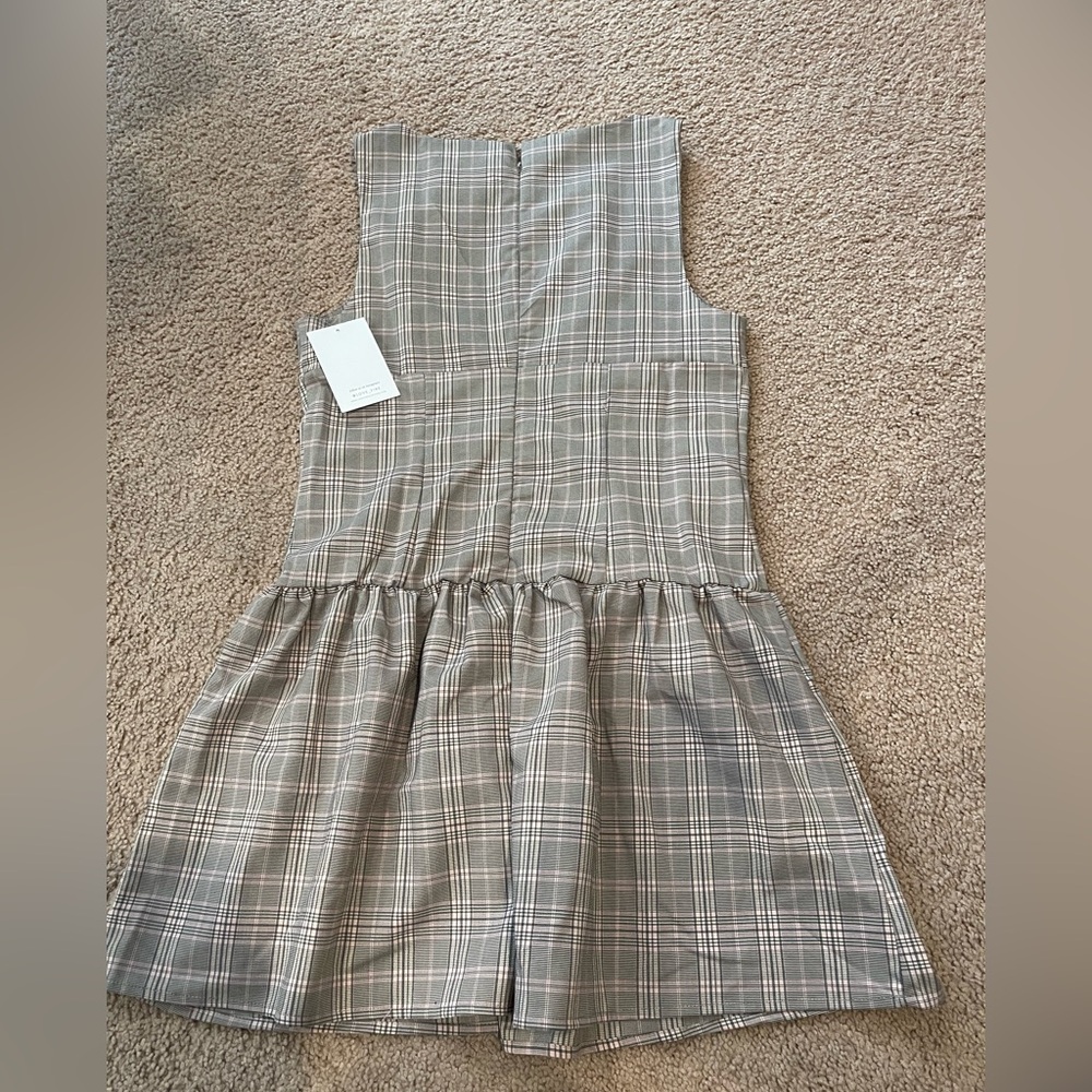 LOVE FIRE Junior Checkered Drop Waist Mini Dress - Picture 8 of 9